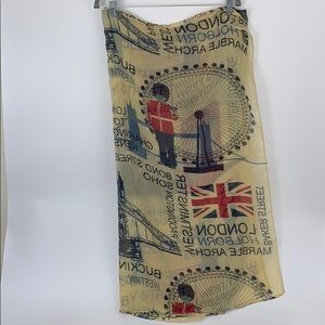 England, London, British, scarf, gauze, preowned